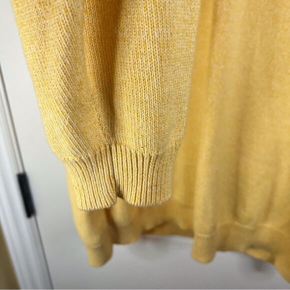 Men’s Brooks Brothers VNeck Soft Yellow Sweater Size Large Cotton Easter Spring - Picture 4 of 8